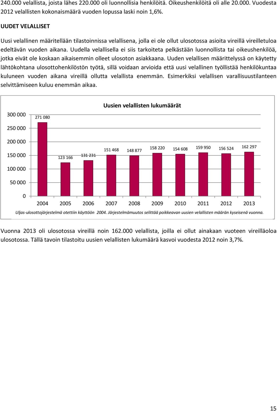 Uudella velallisella ei siis tarkoiteta pelkästään luonnollista tai oikeushenkilöä, jotka eivät ole koskaan aikaisemmin olleet ulosoton asiakkaana.