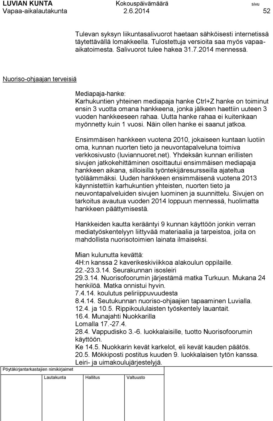 Nuoriso-ohjaajan terveisiä Mediapaja-hanke: Karhukuntien yhteinen mediapaja hanke Ctrl+Z hanke on toiminut ensin 3 vuotta omana hankkeena, jonka jälkeen haettiin uuteen 3 vuoden hankkeeseen rahaa.