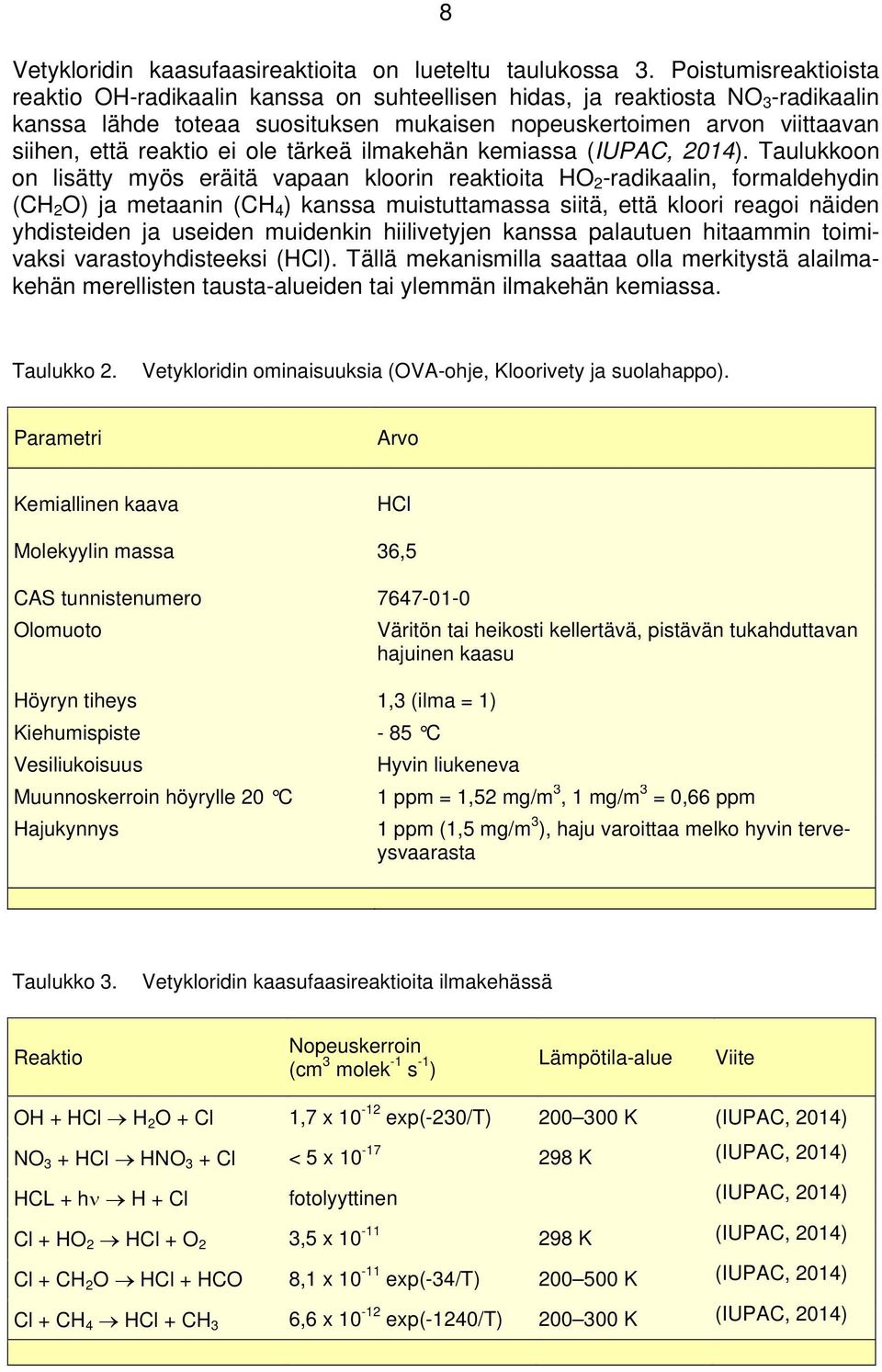 ei ole tärkeä ilmakehän kemiassa (IUPAC, 2014).