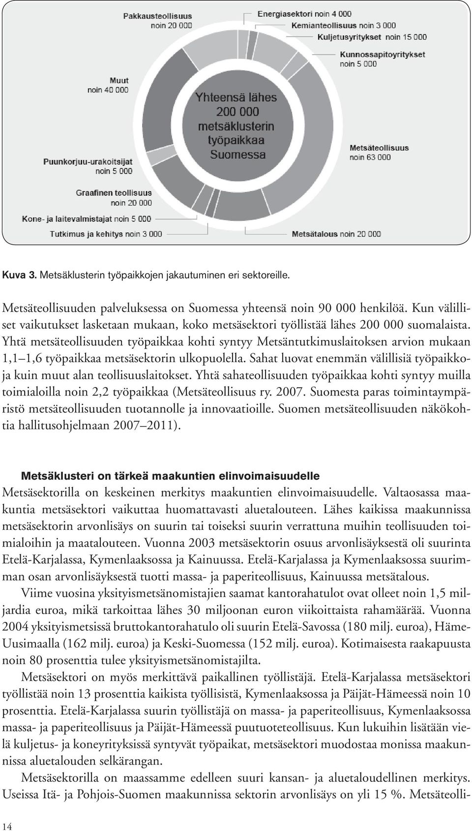 Yhtä metsäteollisuuden työpaikkaa kohti syntyy Metsäntutkimuslaitoksen arvion mukaan 1,1 1,6 työpaikkaa metsäsektorin ulkopuolella.