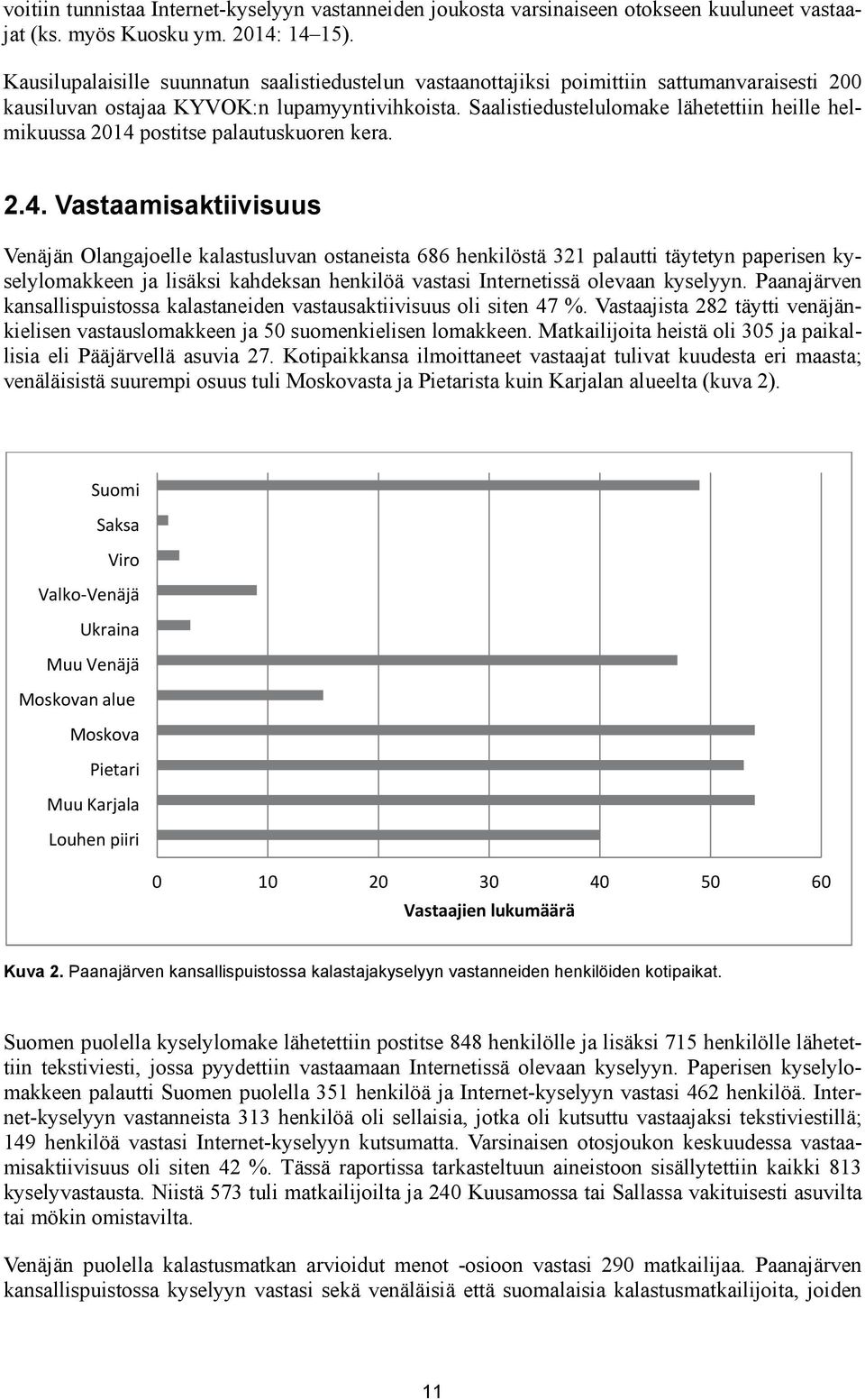 Saalistiedustelulomake lähetettiin heille helmikuussa 2014 