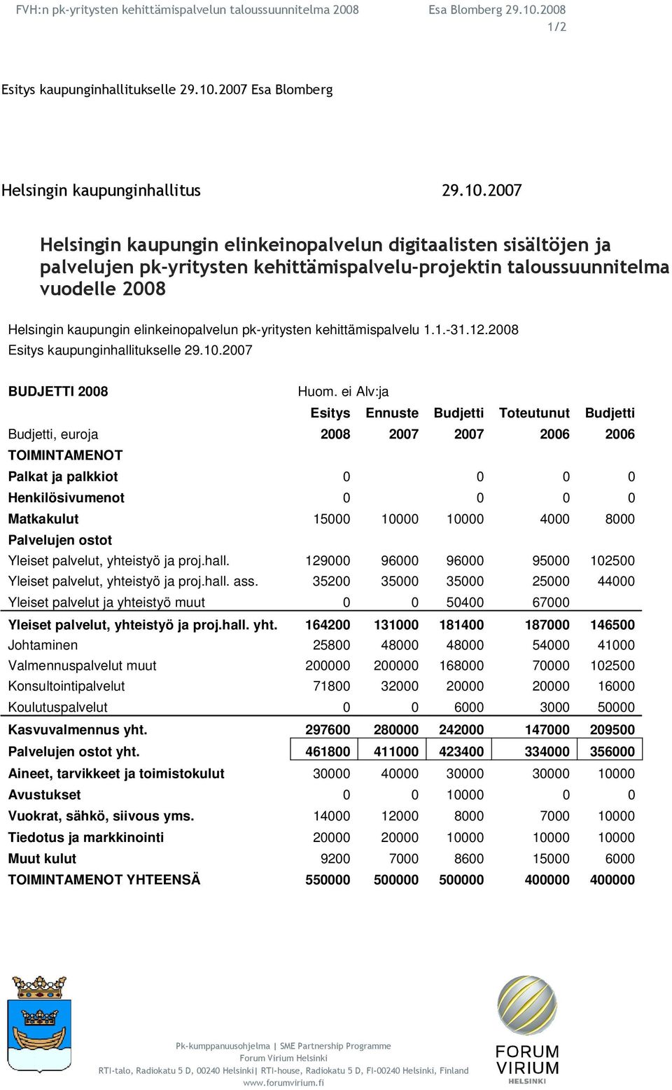 2007 Esa Blomberg Helsingin kaupunginhallitus 29.10.