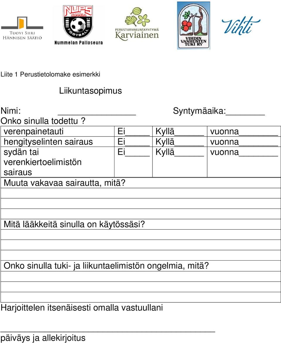 verenkiertoelimistön sairaus Muuta vakavaa sairautta, mitä? Mitä lääkkeitä sinulla on käytössäsi?