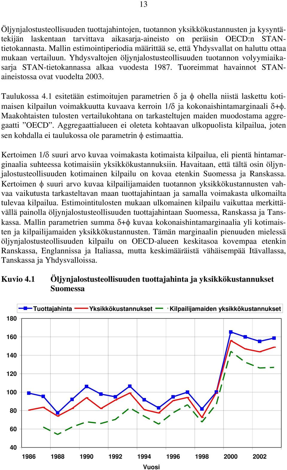 Tuoreimmat havainnot STANaineistossa ovat vuodelta 2003. Taulukossa 4.