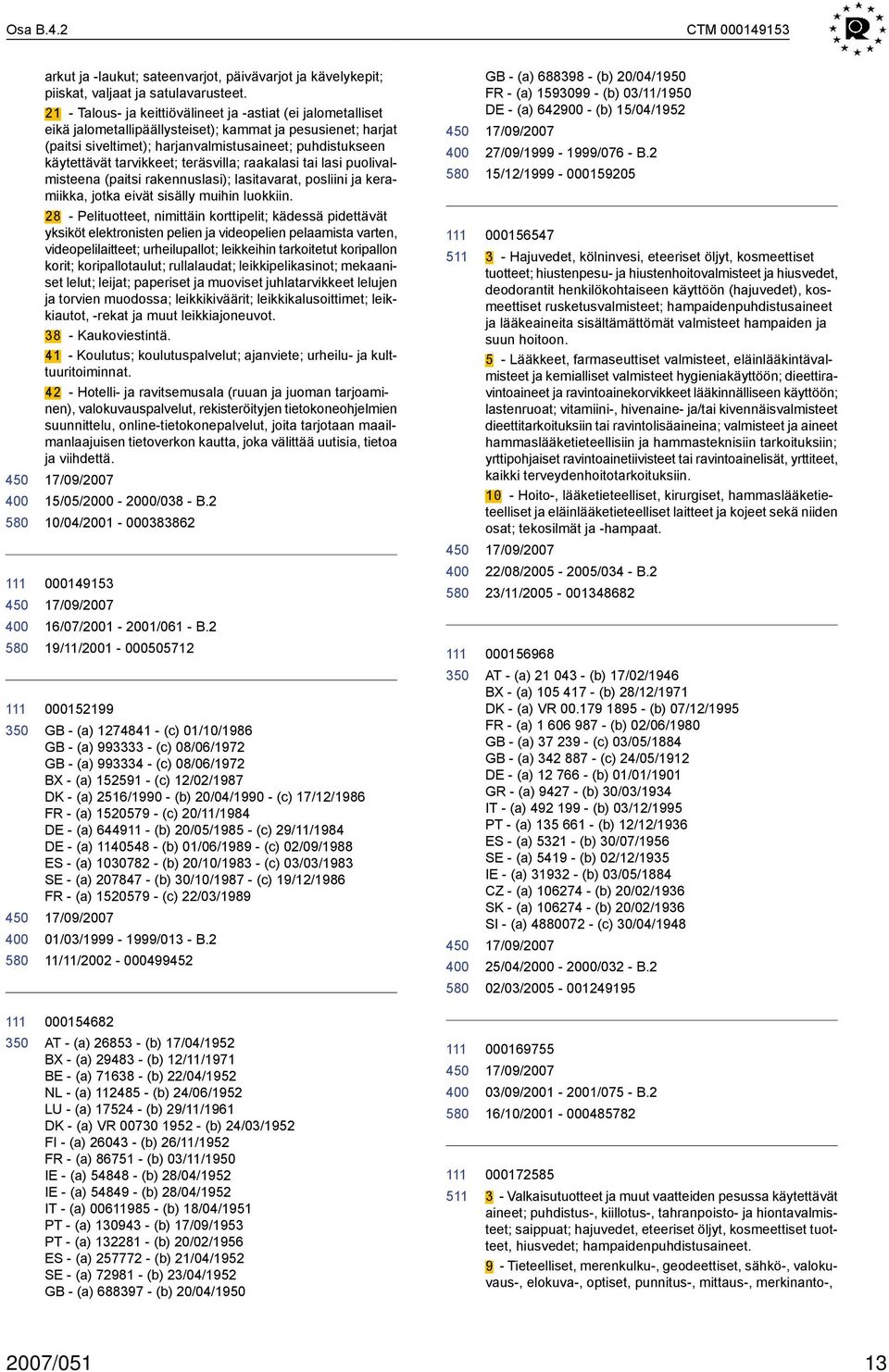 tarvikkeet; teräsvilla; raakalasi tai lasi puolivalmisteena (paitsi rakennuslasi); lasitavarat, posliini ja keramiikka, jotka eivät sisälly muihin luokkiin.