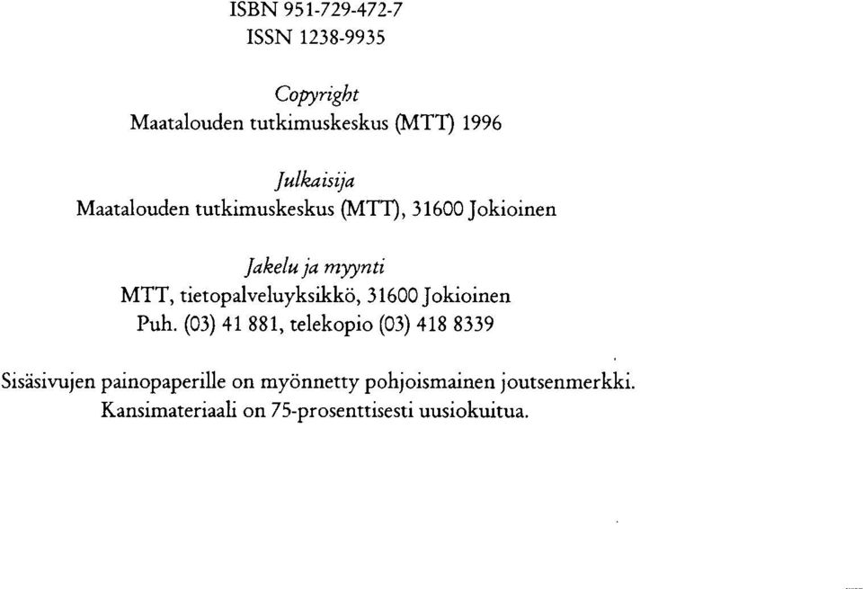 tietopalveluyksikkö, 31600 Jokioinen Puh.