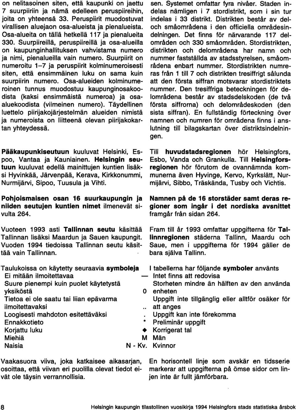 Suurpiirit on numeroitu 1-7 ja peruspiirit kolminumeroisesti siten, että ensimmäinen luku on sama kuin suurpiirin numero.