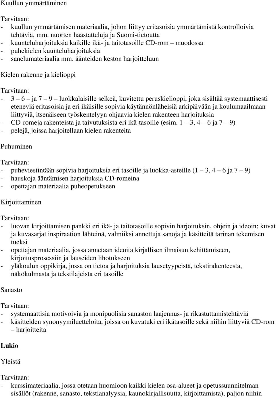 äänteiden keston harjoitteluun Kielen rakenne ja kielioppi - 3 6 ja 7 9 luokkalaisille selkeä, kuvitettu peruskielioppi, joka sisältää systemaattisesti eteneviä eritasoisia ja eri ikäisille sopivia