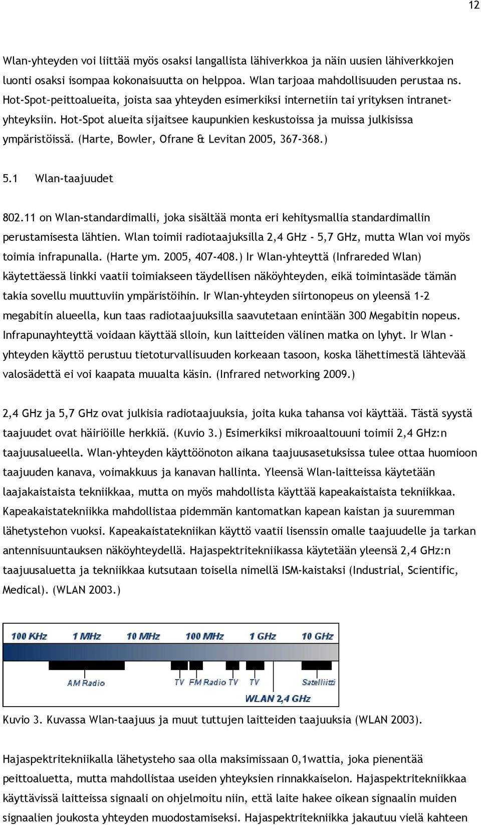 (Harte, Bowler, Ofrane & Levitan 2005, 367-368.) 5.1 Wlan-taajuudet 802.11 on Wlan-standardimalli, joka sisältää monta eri kehitysmallia standardimallin perustamisesta lähtien.