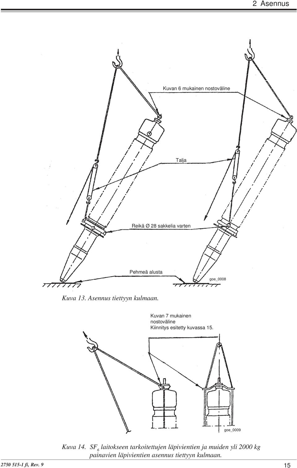 Kuvan 7 mukainen nostoväline Kiinnitys esitetty kuvassa 15.