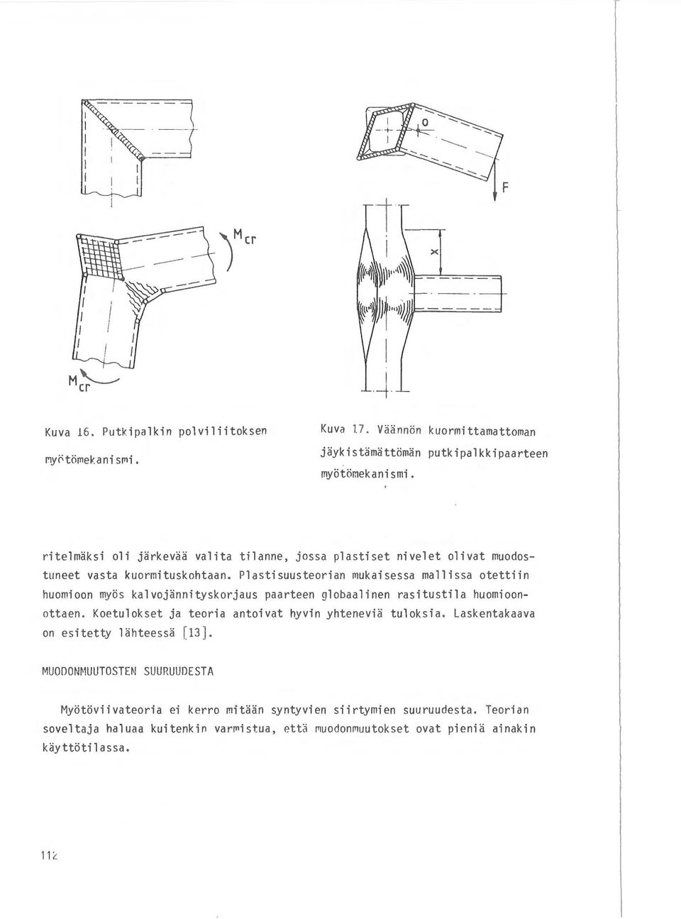 Plastisuusteorian mukaisessa mallissa otettiin huomioon myos kalvoj~nnityskorjaus paarteen globaalinen rasitustila huomioon ottaen.