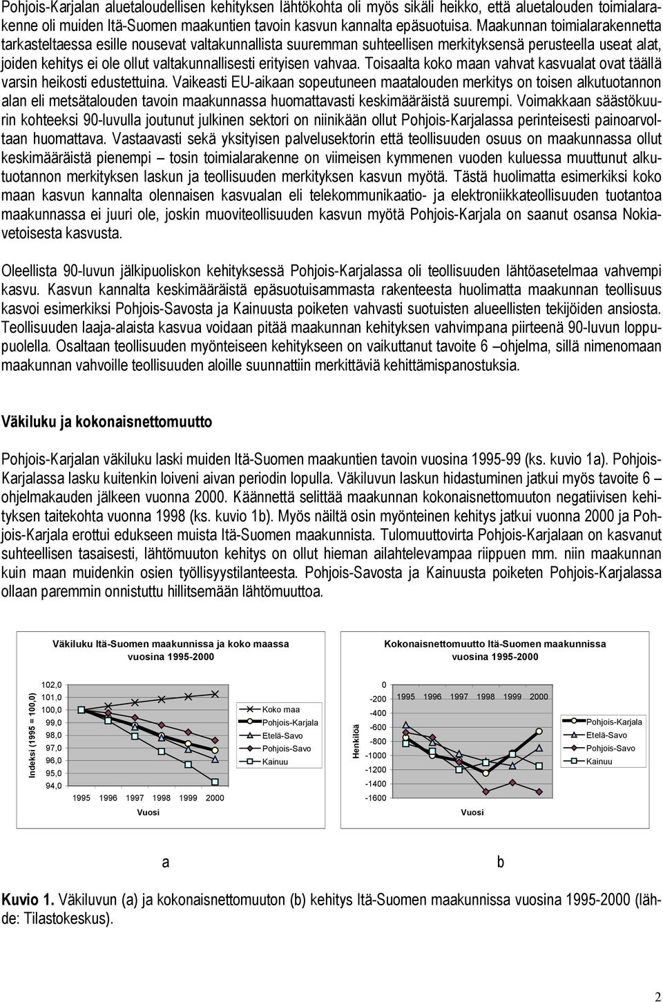 vahvaa. Toisaalta koko maan vahvat kasvualat ovat täällä varsin heikosti edustettuina.