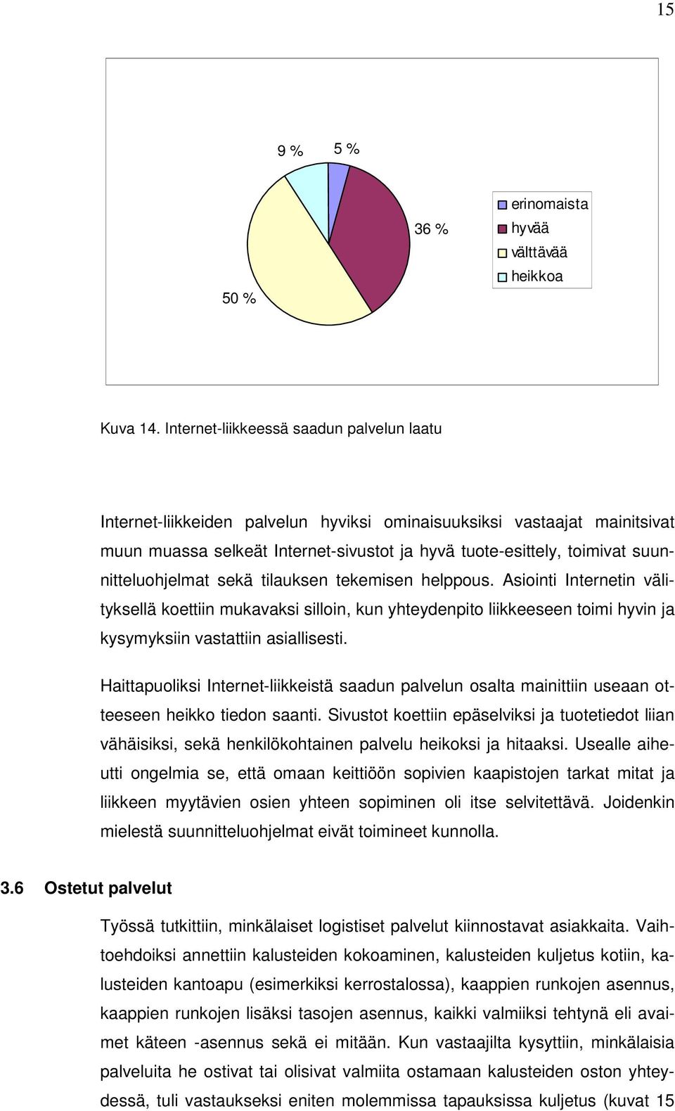 suunnitteluohjelmat sekä tilauksen tekemisen helppous. Asiointi Internetin välityksellä koettiin mukavaksi silloin, kun yhteydenpito liikkeeseen toimi hyvin ja kysymyksiin vastattiin asiallisesti.