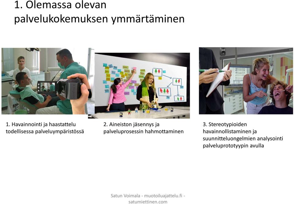 Aineiston jäsennys ja palveluprosessin hahmottaminen 3.