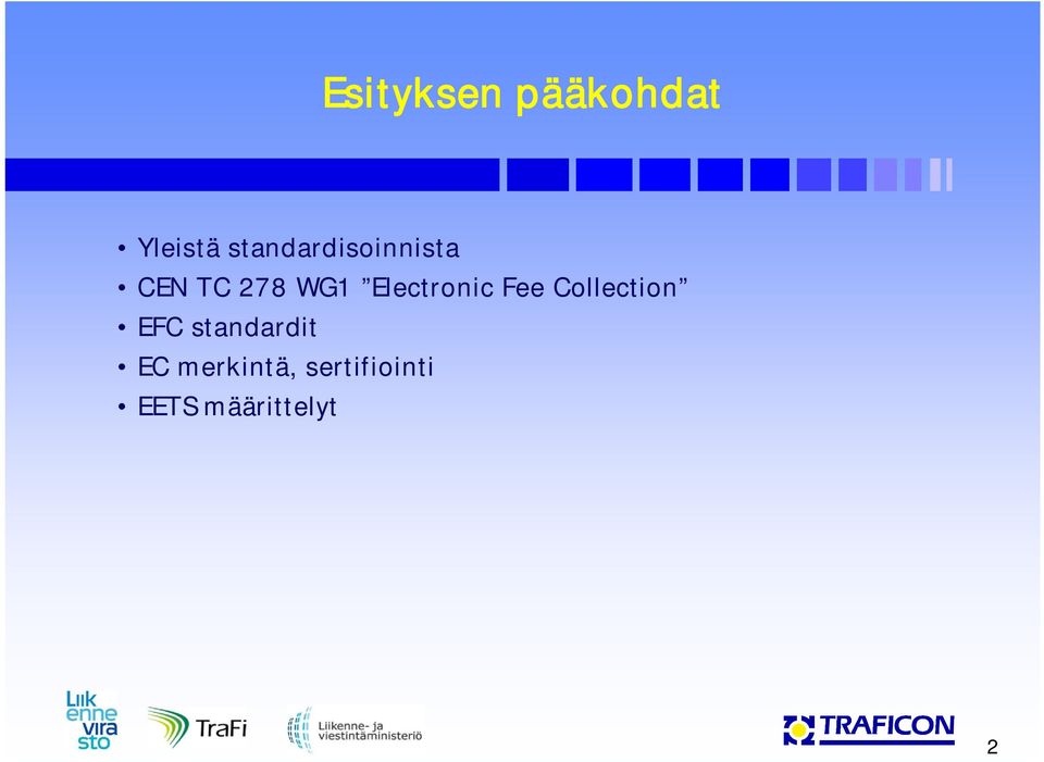 Electronic Fee Collection EFC