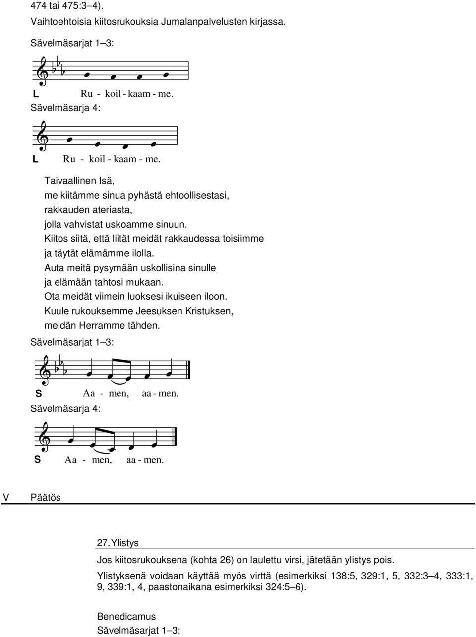 Auta meitä pysymään uskollisina sinulle ja elämään tahtosi mukaan. Ota meidät viimein luoksesi ikuiseen iloon. Kuule rukouksemme Jeesuksen Kristuksen, meidän Herramme tähden.