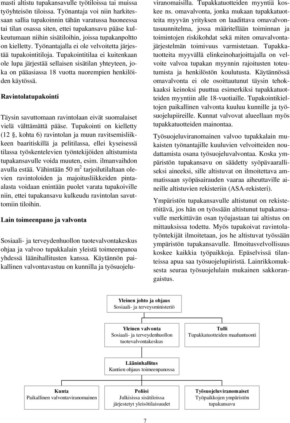 Työnantajalla ei ole velvoitetta järjestää tupakointitiloja.