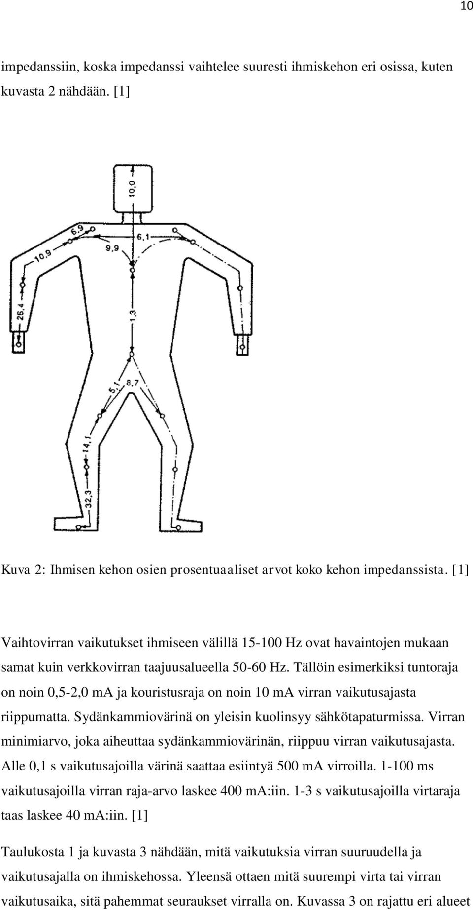 Tällöin esimerkiksi tuntoraja on noin 0,5-2,0 ma ja kouristusraja on noin 10 ma virran vaikutusajasta riippumatta. Sydänkammiovärinä on yleisin kuolinsyy sähkötapaturmissa.