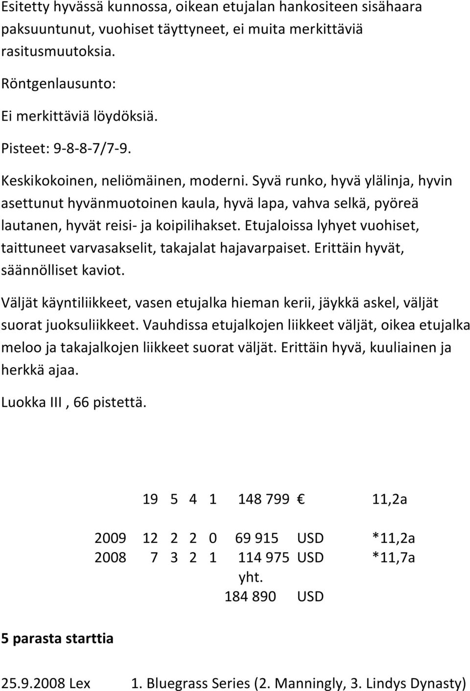 Etujaloissa lyhyet vuohiset, taittuneet varvasakselit, takajalat hajavarpaiset. Erittäin hyvät, säännölliset kaviot.