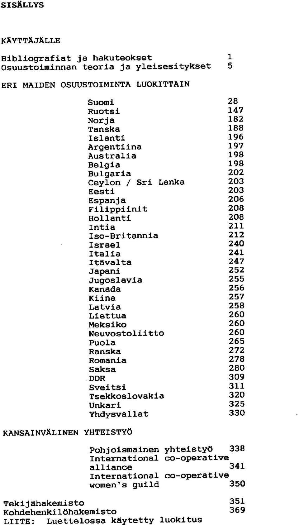 247 Japani 252 Jugoslavia 255 Kanada 256 Kiina 257 Latvia 258 Liettua 260 Meksiko Neuvostoliitto 260 260 Puola Ranska 265 272 Romania 278 Saksa DDR 280 309 Sveitsi Tsekkoslovakia 311 320 Unkari 325