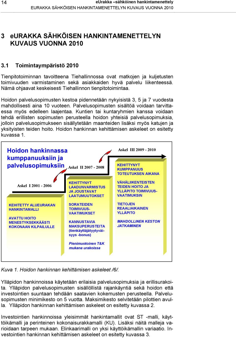 Nämä ohjaavat keskeisesti Tiehallinnon tienpitotoimintaa. Hoidon palvelusopimusten kestoa pidennetään nykyisistä 3, 5 ja 7 vuodesta mahdollisesti aina 10 vuoteen.