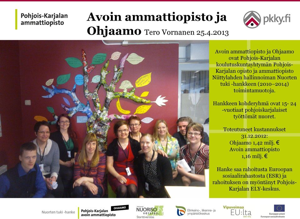 Niittylahden hallinnoiman Nuorten tuki -hankkeen (2010 2014) toimintamuotoja.