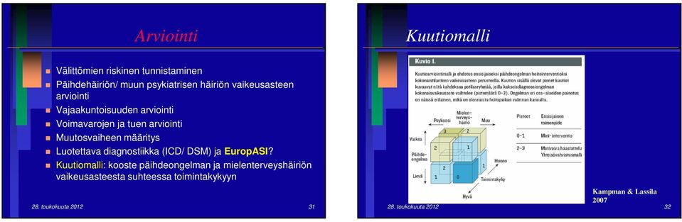 Luotettava diagnostiikka (ICD/ DSM) ja EuropASI?