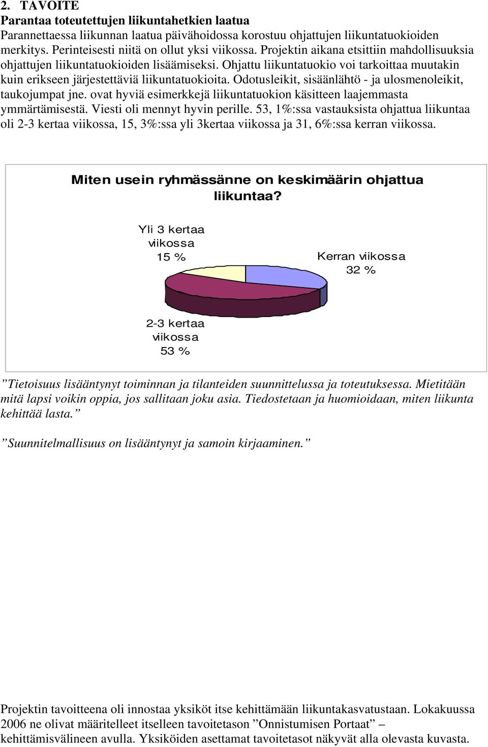 Odotusleikit, sisäänlähtö - ja ulosmenoleikit, taukojumpat jne. ovat hyviä esimerkkejä liikuntatuokion käsitteen laajemmasta ymmärtämisestä. Viesti oli mennyt hyvin perille.