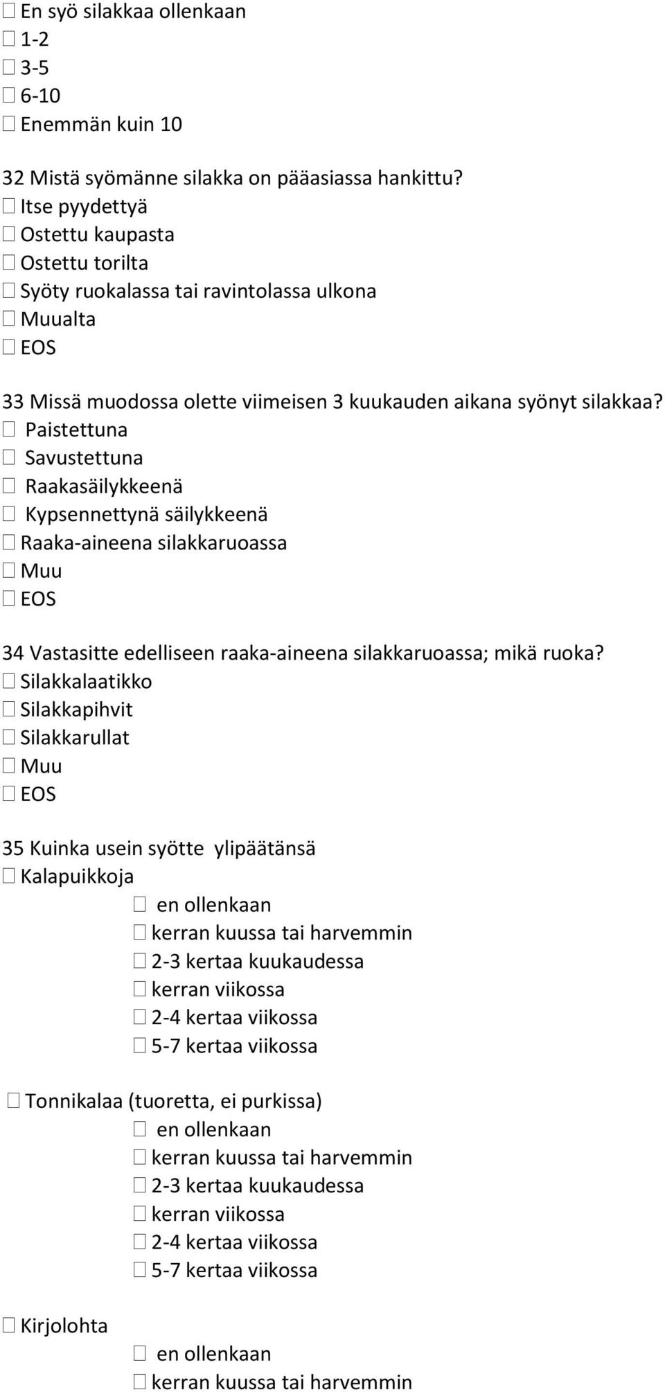 aikana syönyt silakkaa?