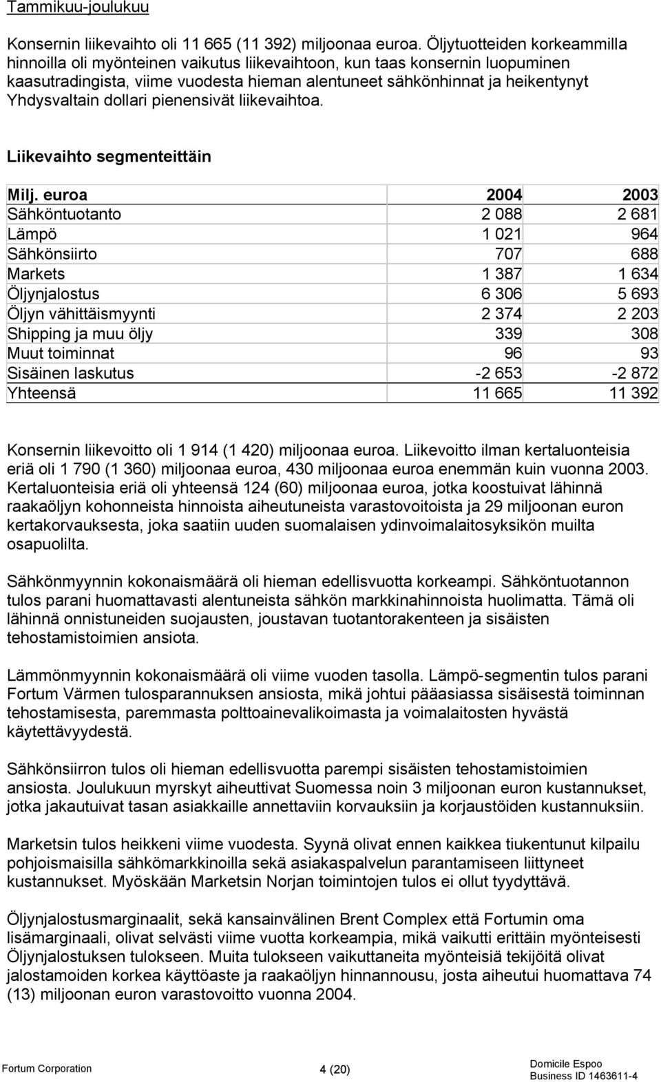 dollari pienensivät liikevaihtoa. Liikevaihto segmenteittäin Milj.