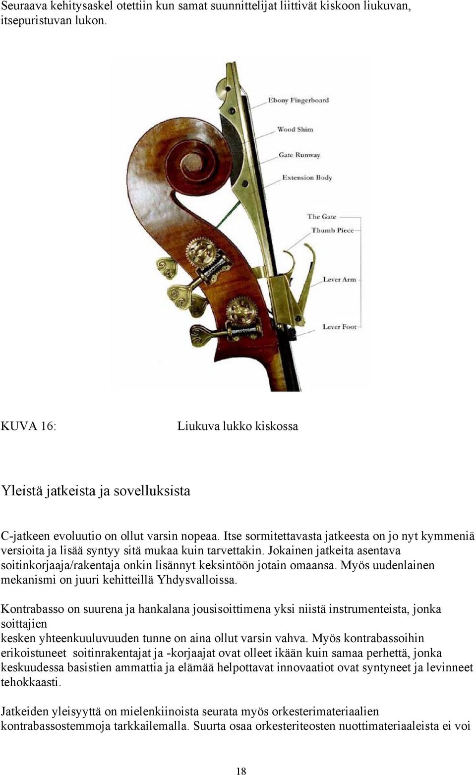 Itse sormitettavasta jatkeesta on jo nyt kymmeniä versioita ja lisää syntyy sitä mukaa kuin tarvettakin. Jokainen jatkeita asentava soitinkorjaaja/rakentaja onkin lisännyt keksintöön jotain omaansa.