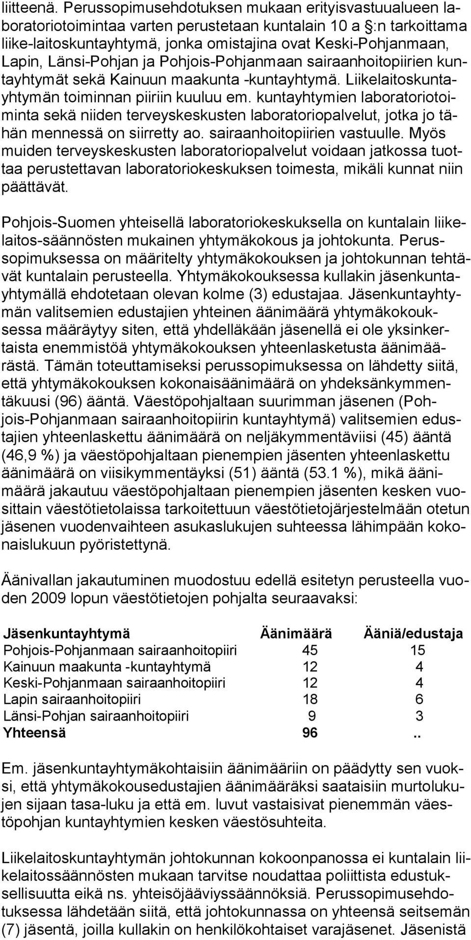 Lapin, Länsi-Pohjan ja Poh jois-pohjan maan sai raan hoitopiirien kunta yhty mät sekä Kainuun maakunta -kuntayhty mä. Liikelai toskuntayhtymän toiminnan piiriin kuu luu em.