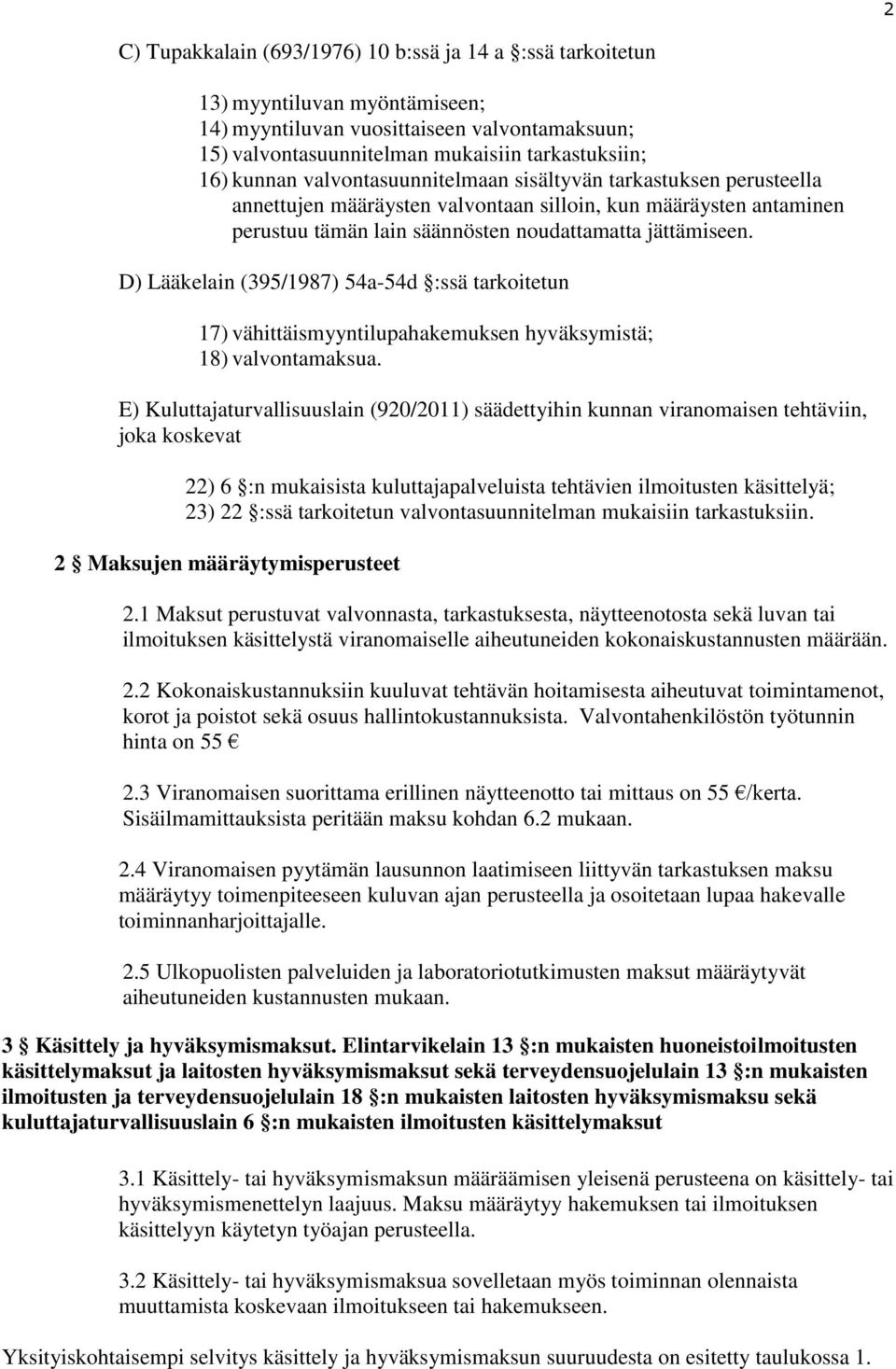D) Lääkelain (395/1987) 54a-54d :ssä tarkoitetun 17) vähittäismyyntilupahakemuksen hyväksymistä; 18) valvontamaksua.