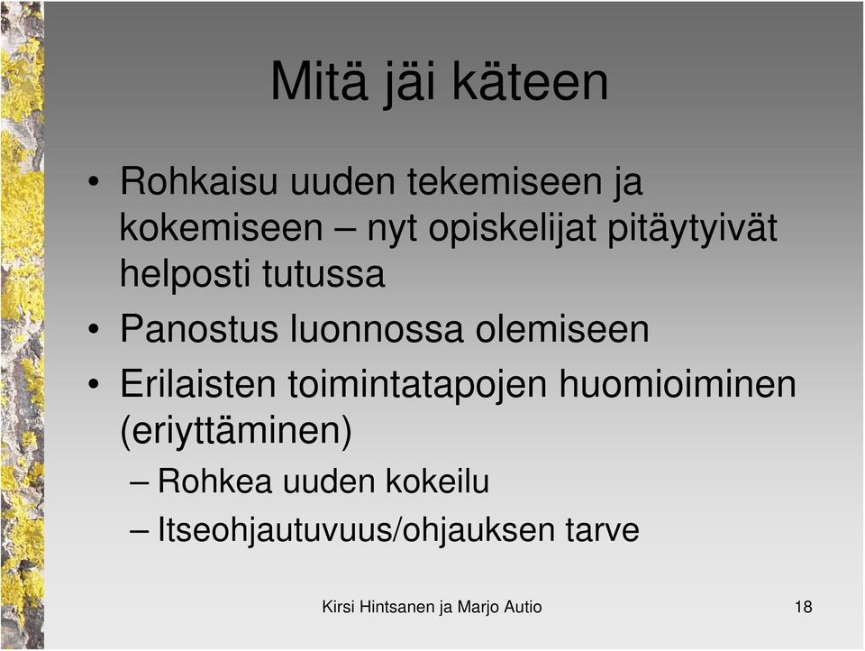 olemiseen Erilaisten toimintatapojen huomioiminen (eriyttäminen)