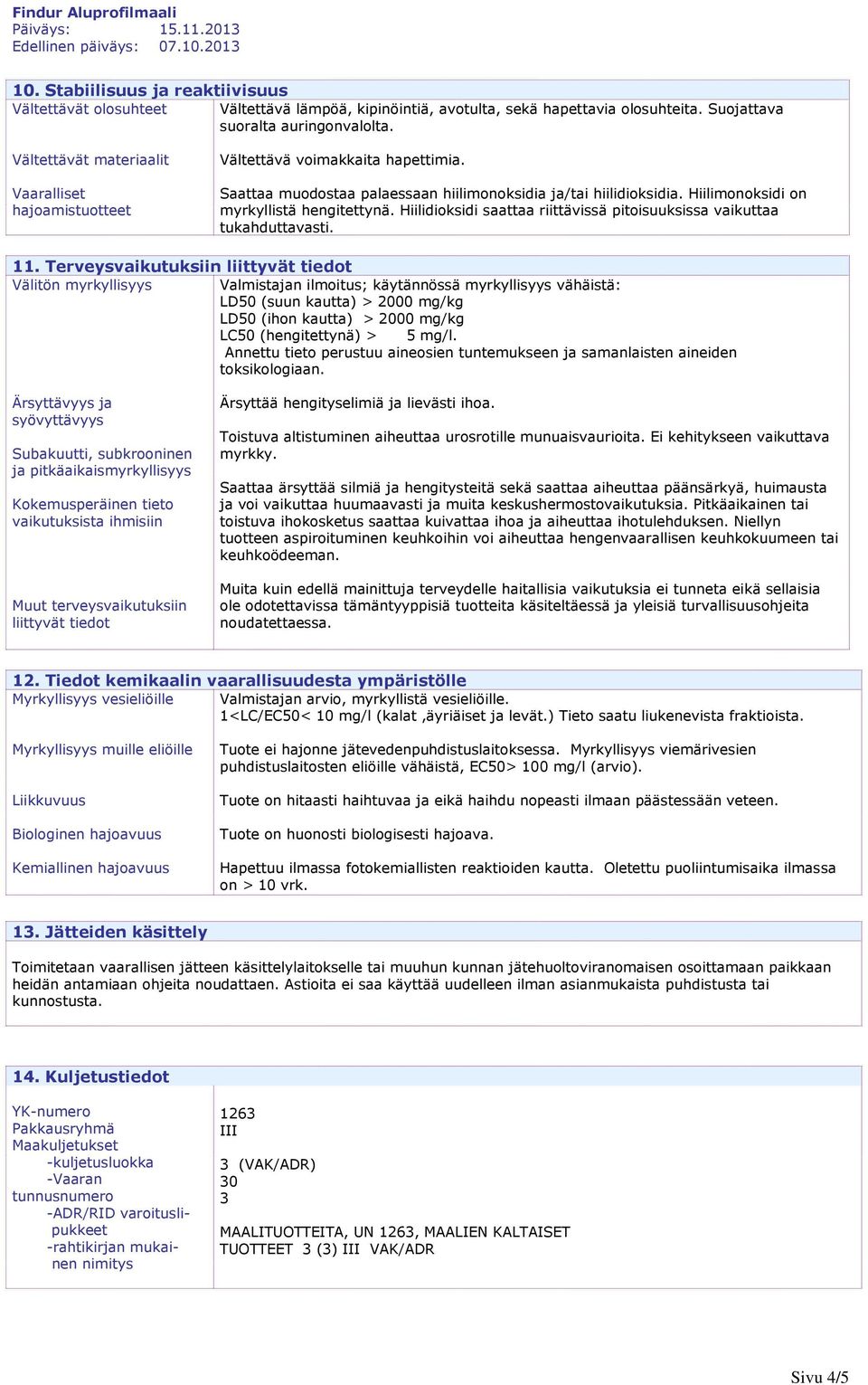 Hiilidioksidi saattaa riittävissä pitoisuuksissa vaikuttaa tukahduttavasti. 11.