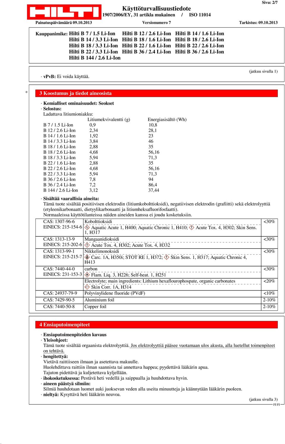 5 Li-Ion 0,9 10,8 B 12 / 2.6 Li-Ion 2,34 28,1 B 14 / 1.6 Li-Ion 1,92 23 B 14 / 3.3 Li-Ion 3,84 46 B 18 / 1.6 Li-Ion 2,88 35 B 18 / 2.6 Li-Ion 4,68 56,16 B 18 / 3.3 Li-Ion 5,94 71,3 B 22 / 1.