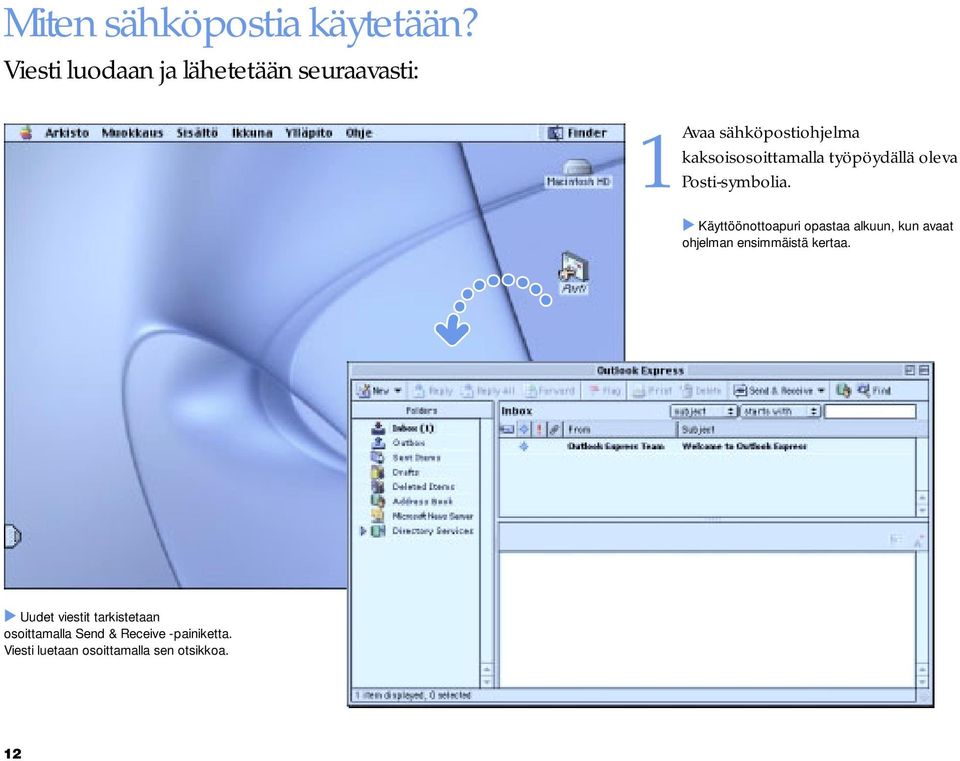 kaksoisosoittamalla työpöydällä oleva Posti-symbolia.