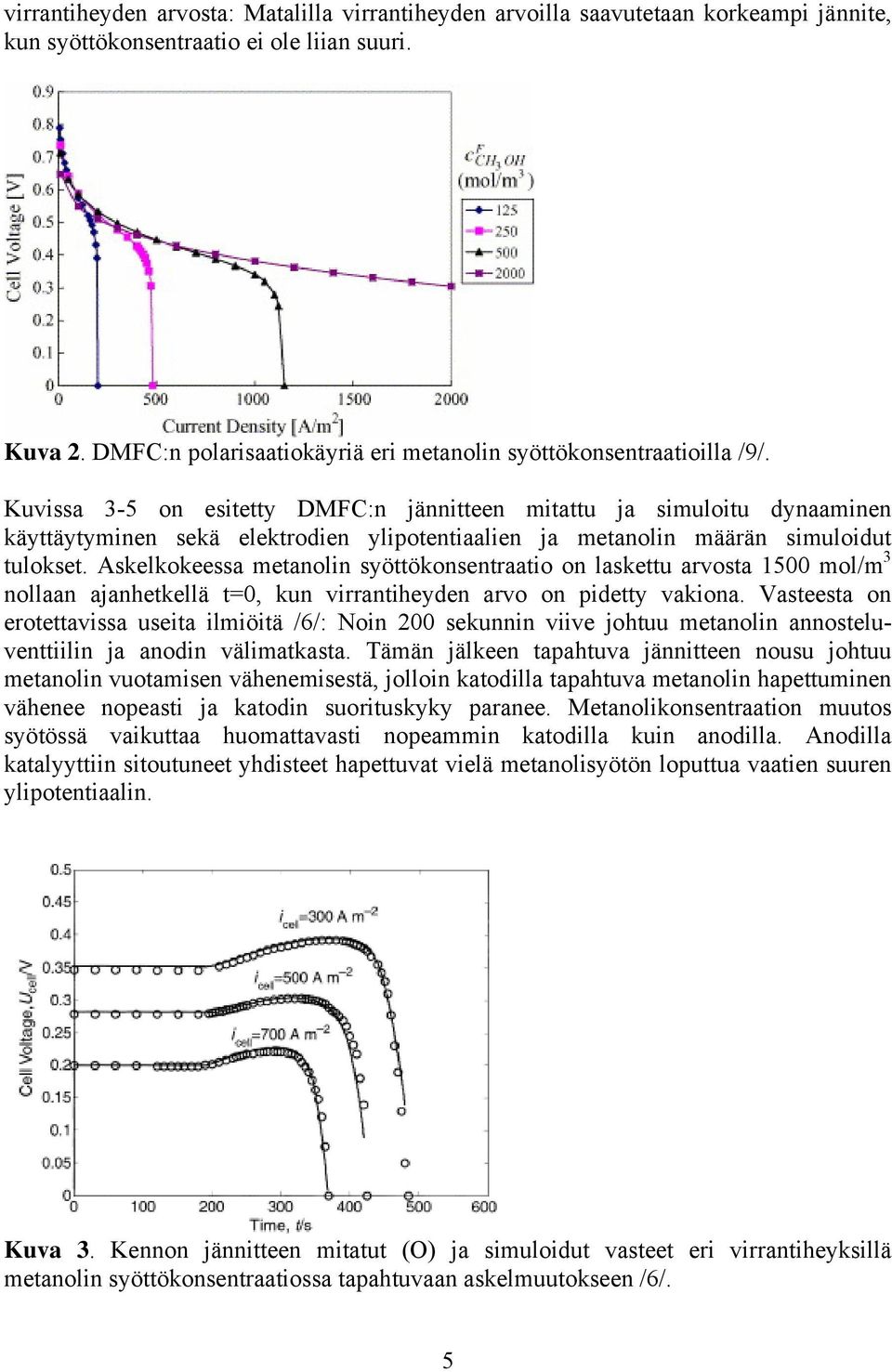 Askelkokeess metnoln syöttökonsentrto on lskettu rvost 1500 mol/m nolln jnhetkellä t=0, kun vrrntheyden rvo on pdetty vkon.