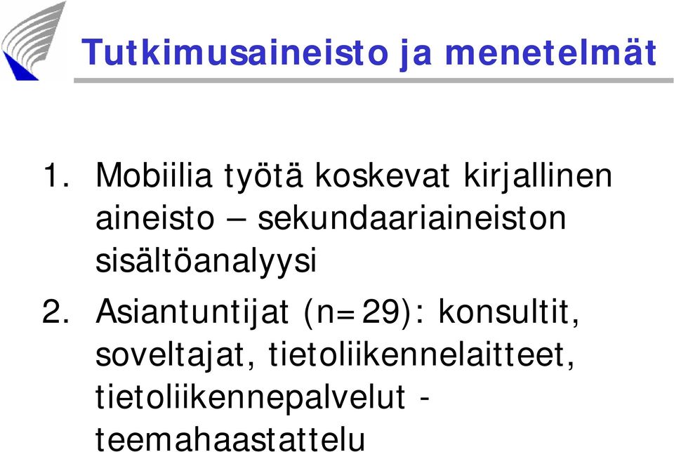 sekundaariaineiston sisältöanalyysi 2.