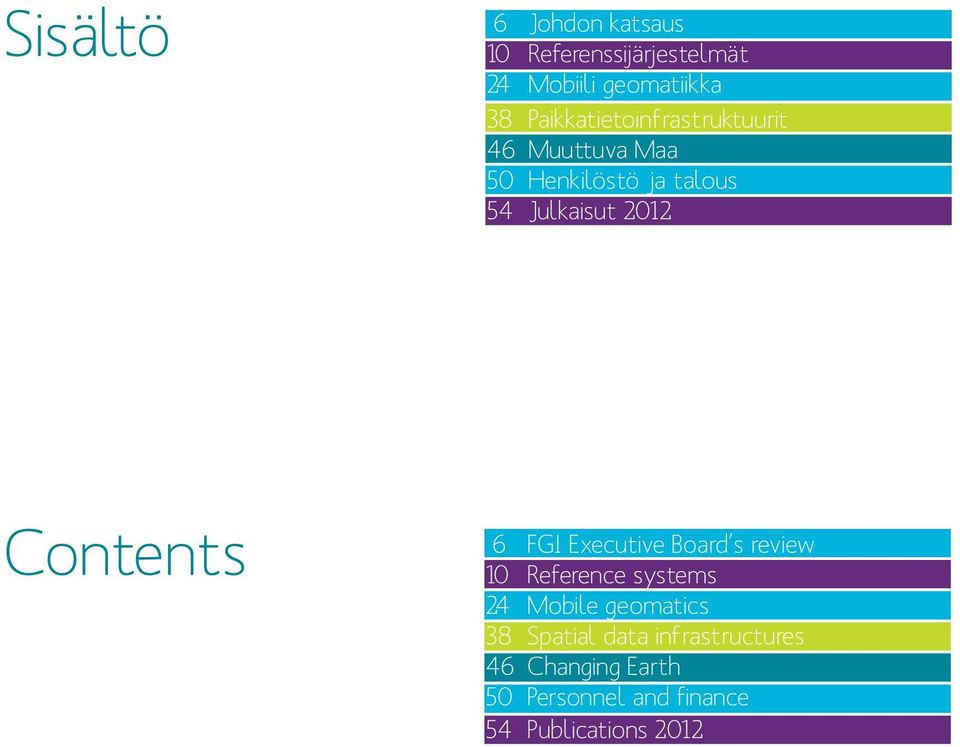 Contents 6 FGI Executive Board s review 10 Reference systems 24 Mobile geomatics 38