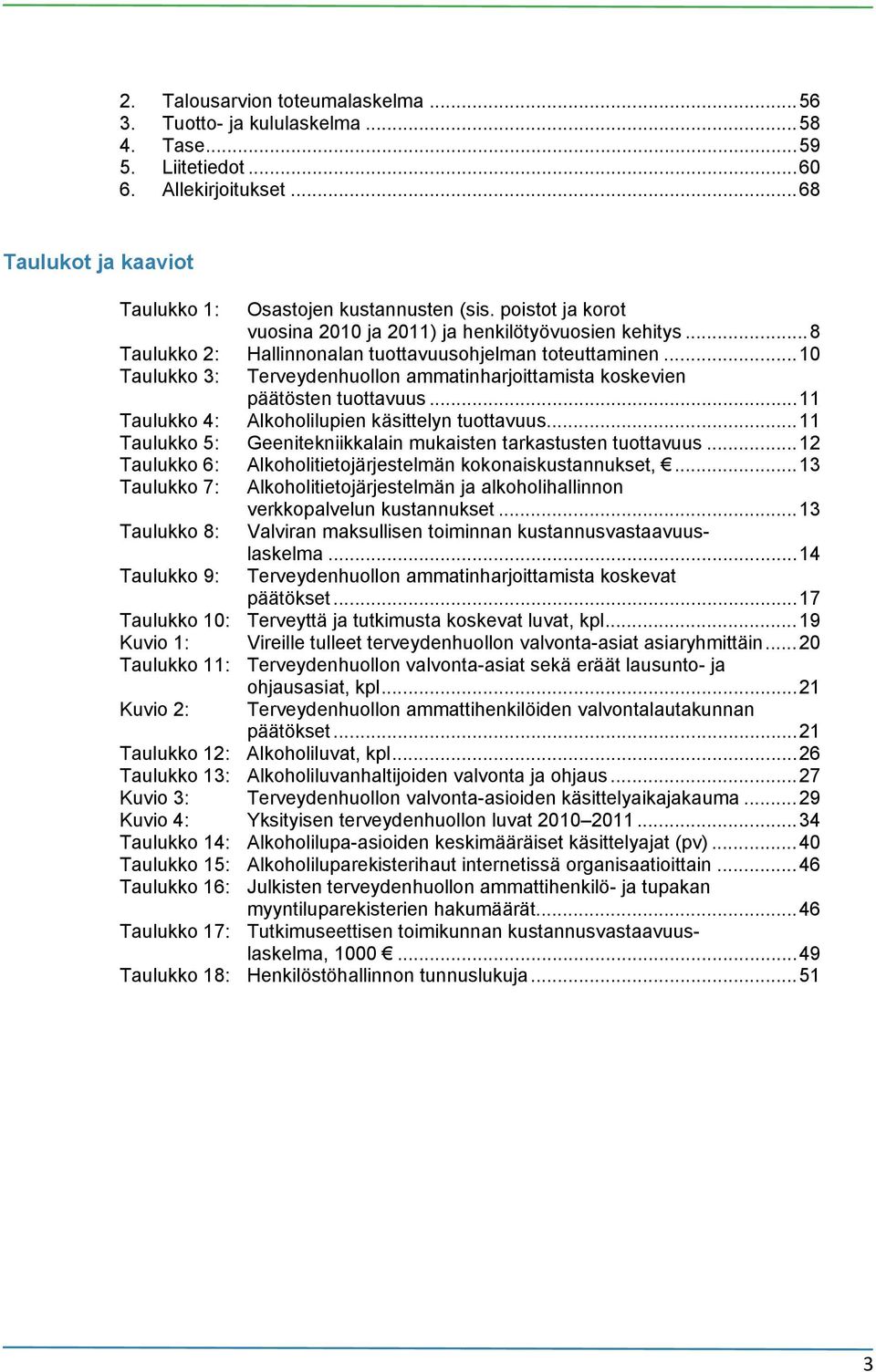 ..10 Taulukko 3: Terveydenhuollon ammatinharjoittamista koskevien päätösten tuottavuus...11 Taulukko 4: Alkoholilupien käsittelyn tuottavuus.