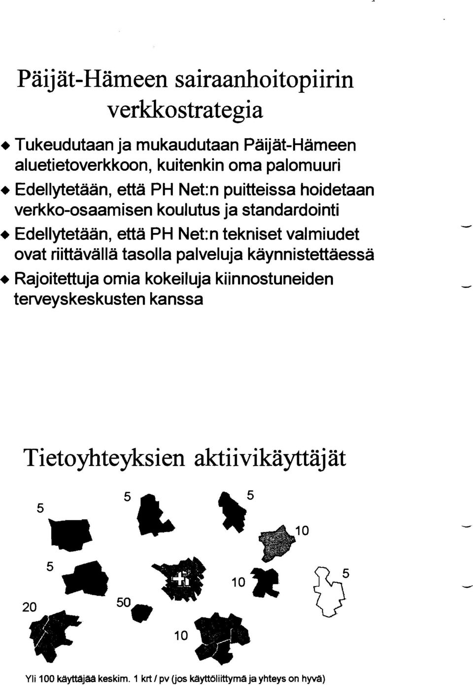 Net:n tekniset valmiudet ovat riittävällä tasolla palveluja käynnistettäessä + Rajoitettuja omia kokeiluja kiinnostuneiden