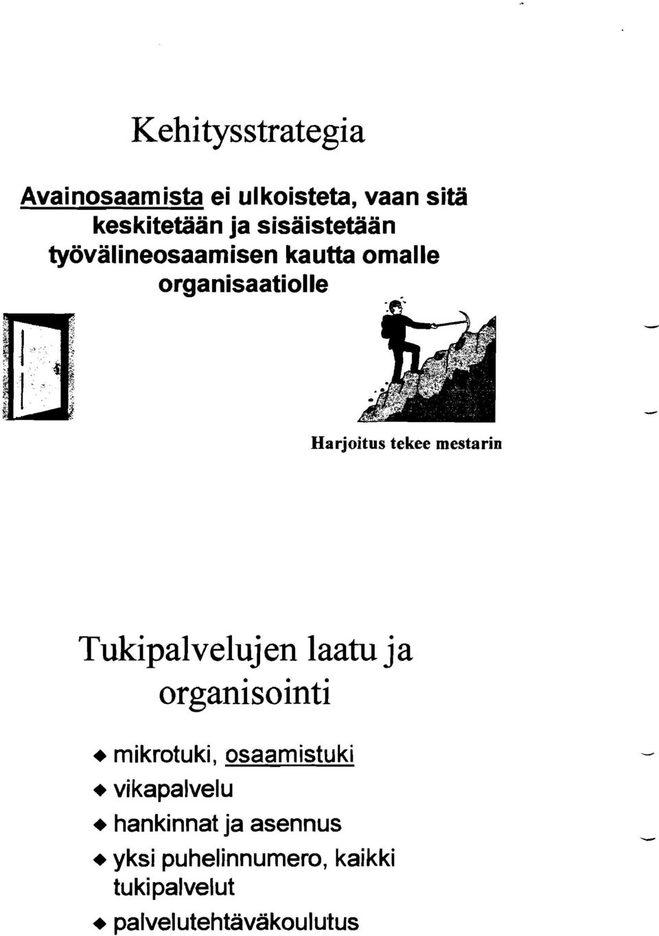 mestarin Tukipalveluj en laatu j a organisointi + mikrotuki, osaamistuki +