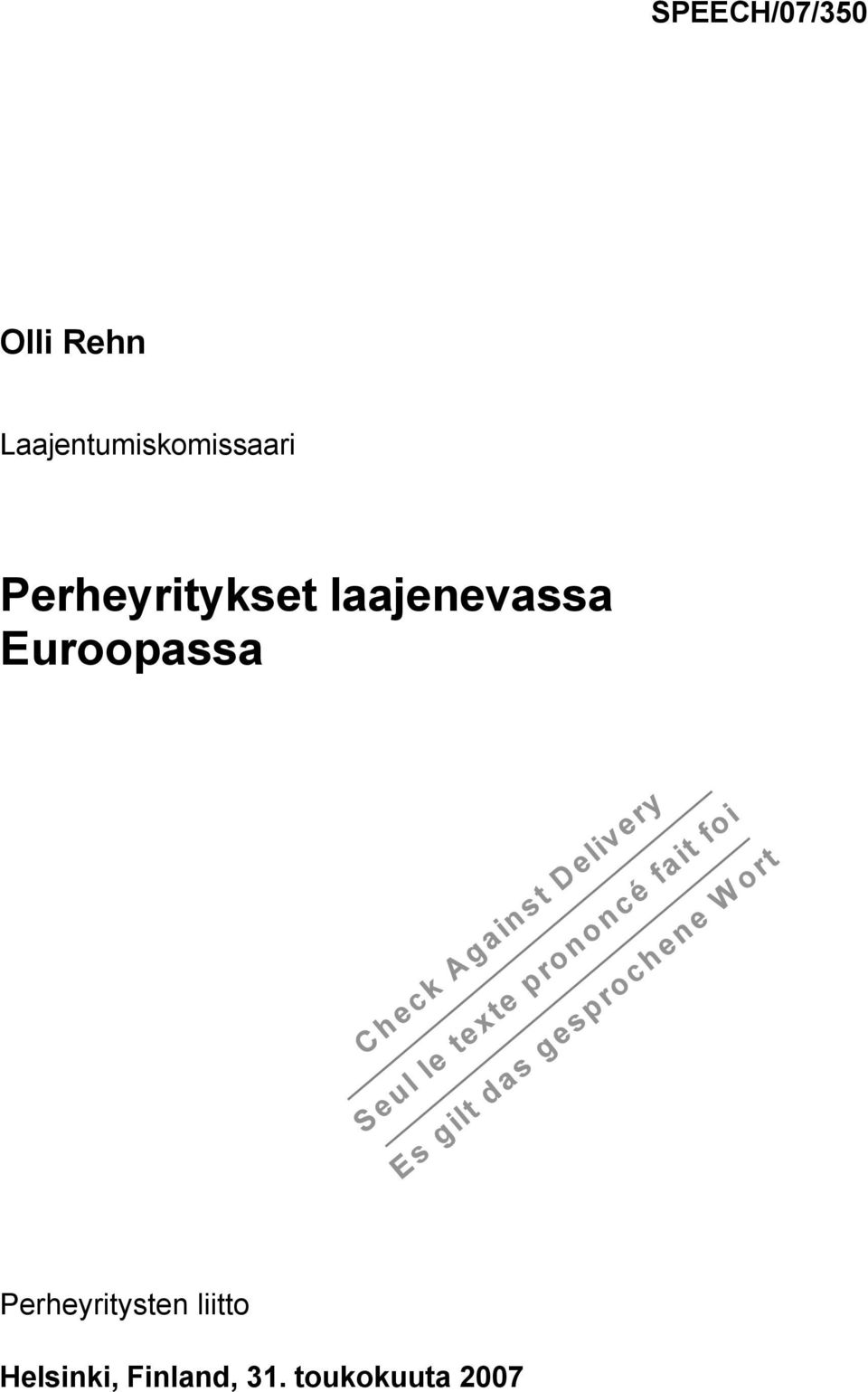 laajenevassa Euroopassa