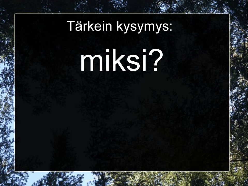 miksi?