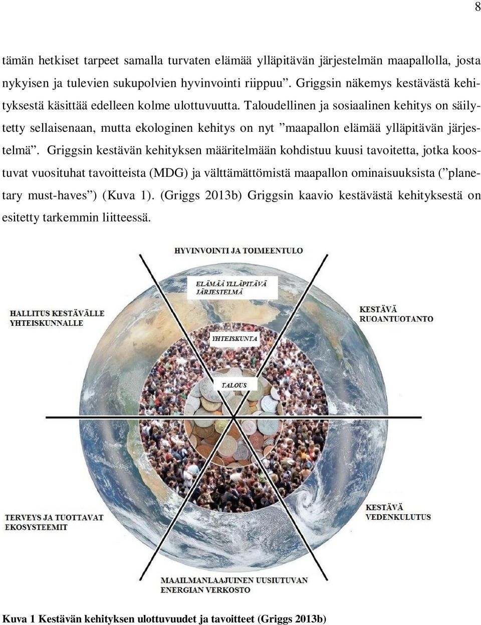 Taloudellinen ja sosiaalinen kehitys on säilytetty sellaisenaan, mutta ekologinen kehitys on nyt maapallon elämää ylläpitävän järjestelmä.