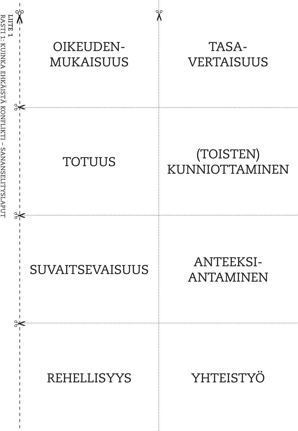 TASA- VERTAISUUS (TOISTEN) KUNNIOTTAMINEN