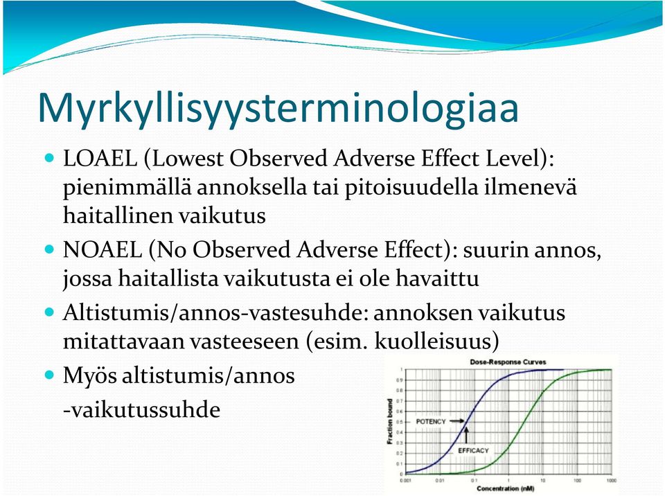 Effect): suurinannos, jossa haitallista vaikutusta ei ole havaittu