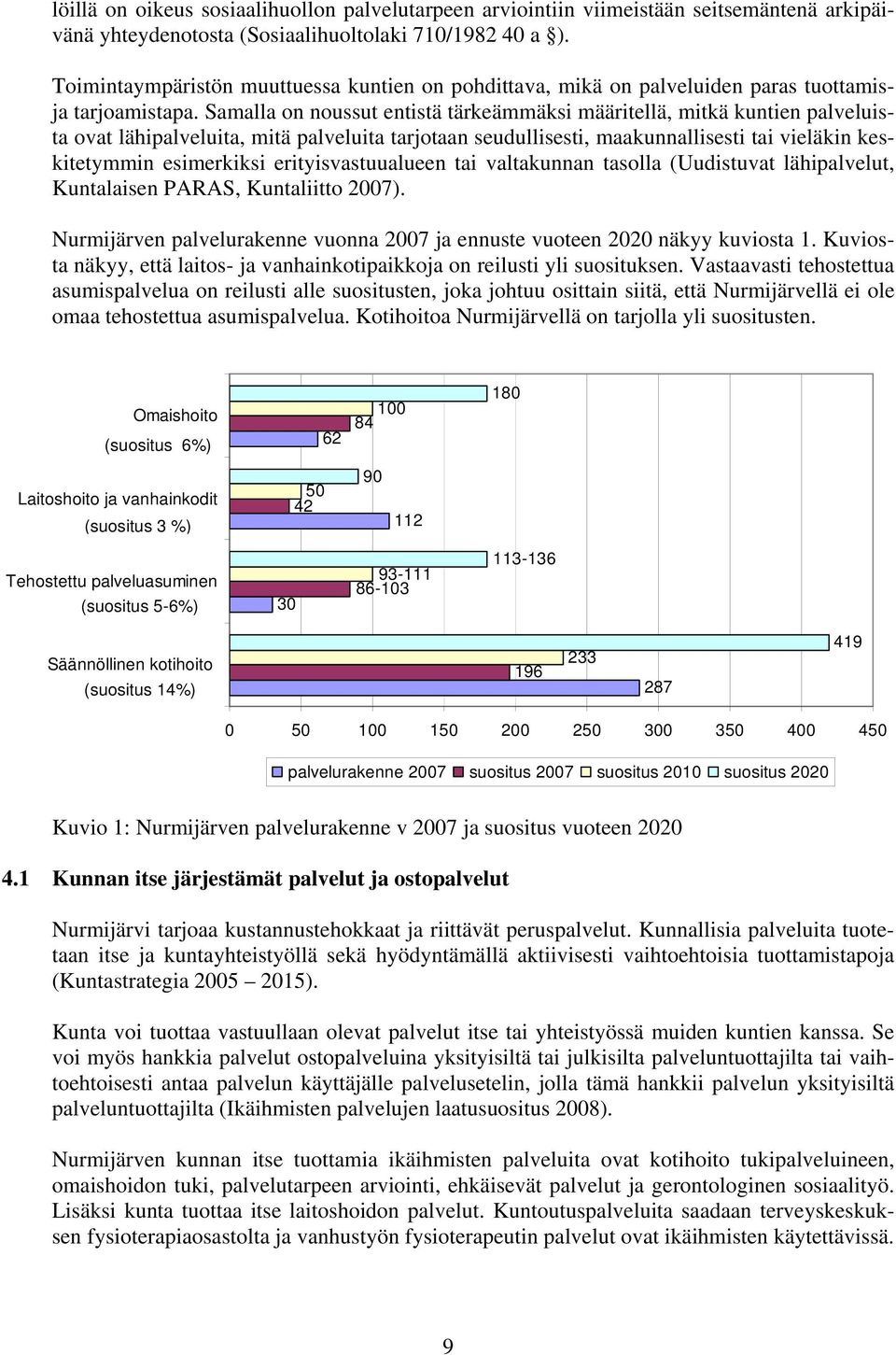 Samalla on noussut entistä tärkeämmäksi määritellä, mitkä kuntien palveluista ovat lähipalveluita, mitä palveluita tarjotaan seudullisesti, maakunnallisesti tai vieläkin keskitetymmin esimerkiksi