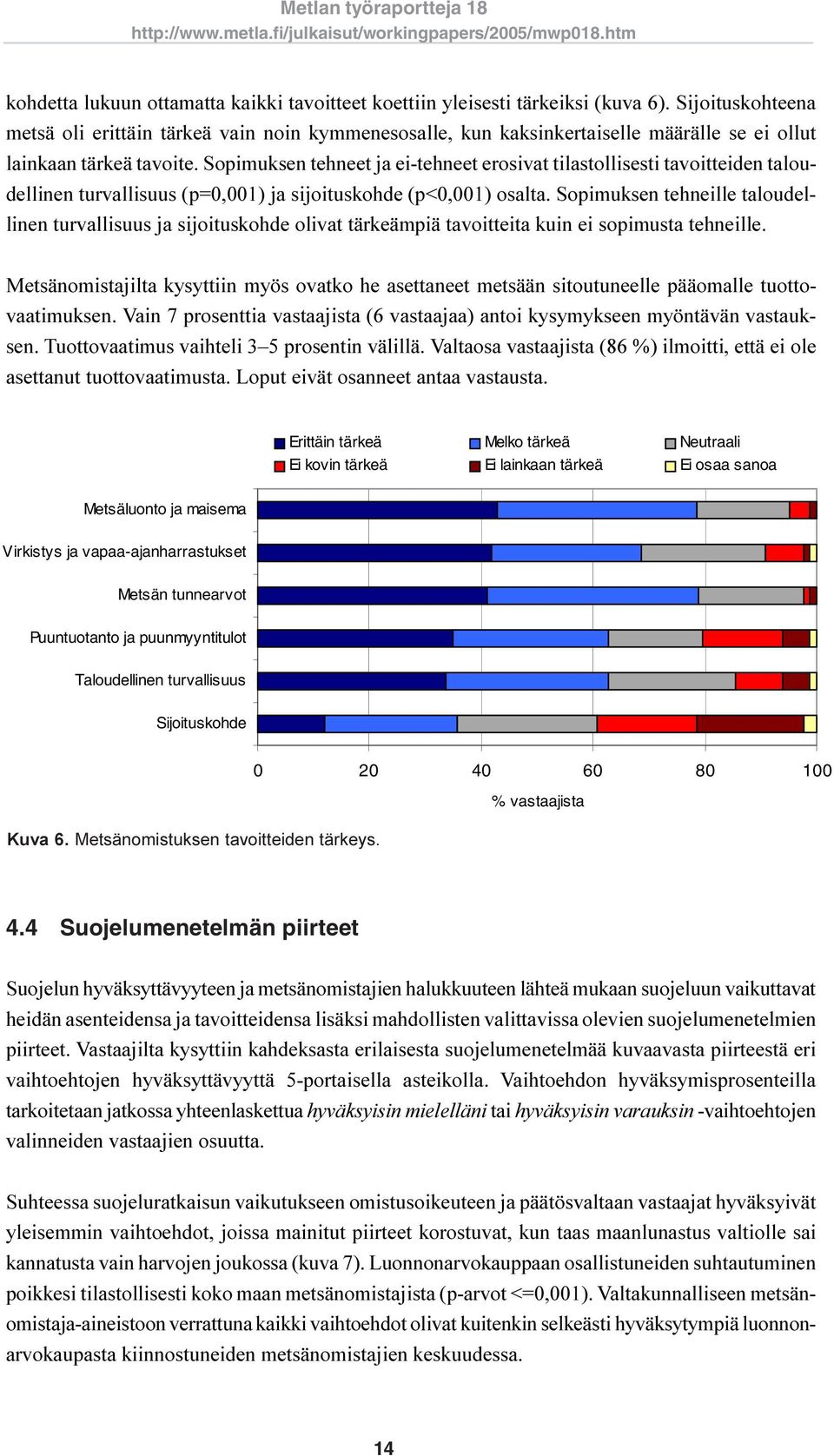 Sopimuksen tehneet ja ei-tehneet erosivat tilastollisesti tavoitteiden taloudellinen turvallisuus (p=0,001) ja sijoituskohde (p<0,001) osalta.